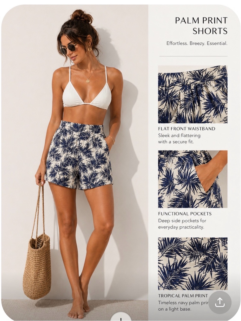 Panama Jack Linen Palm Shorts